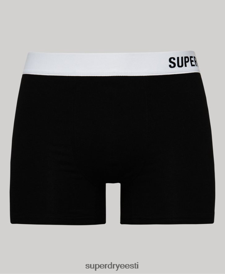 Superdry mehed orgaanilisest puuvillast offset boxer topeltpakk B2LT41836 Riietus must