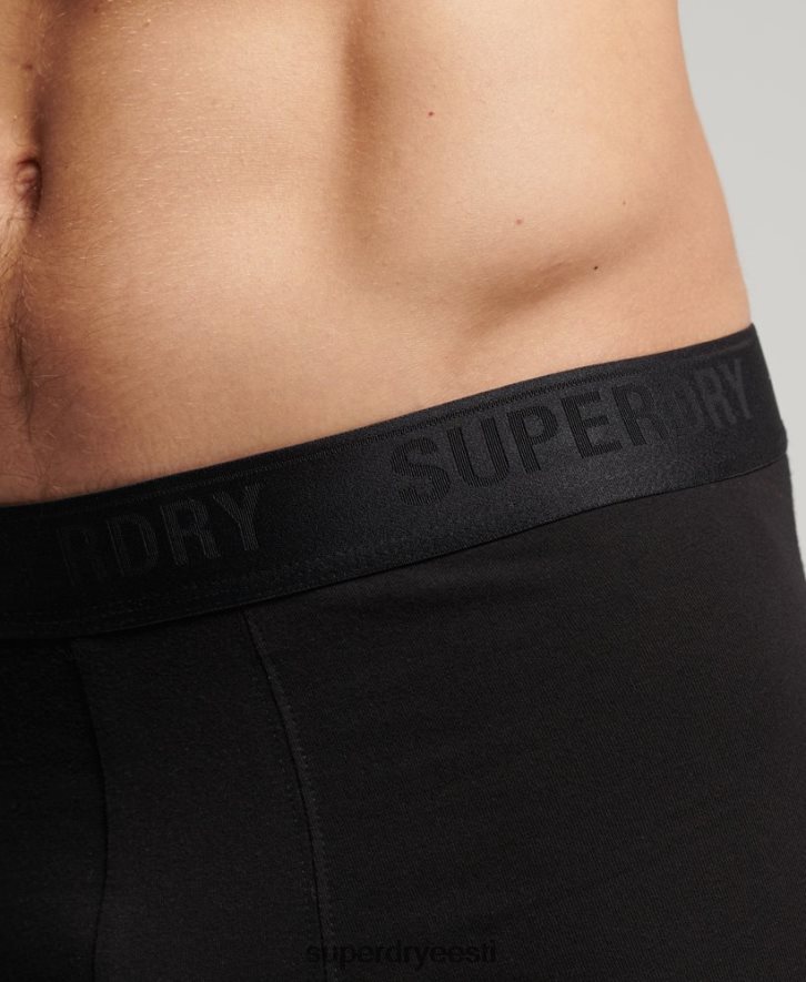 Superdry mehed orgaanilisest puuvillast pakiruumi kolmekordne pakk B2LT41772 Riietus must
