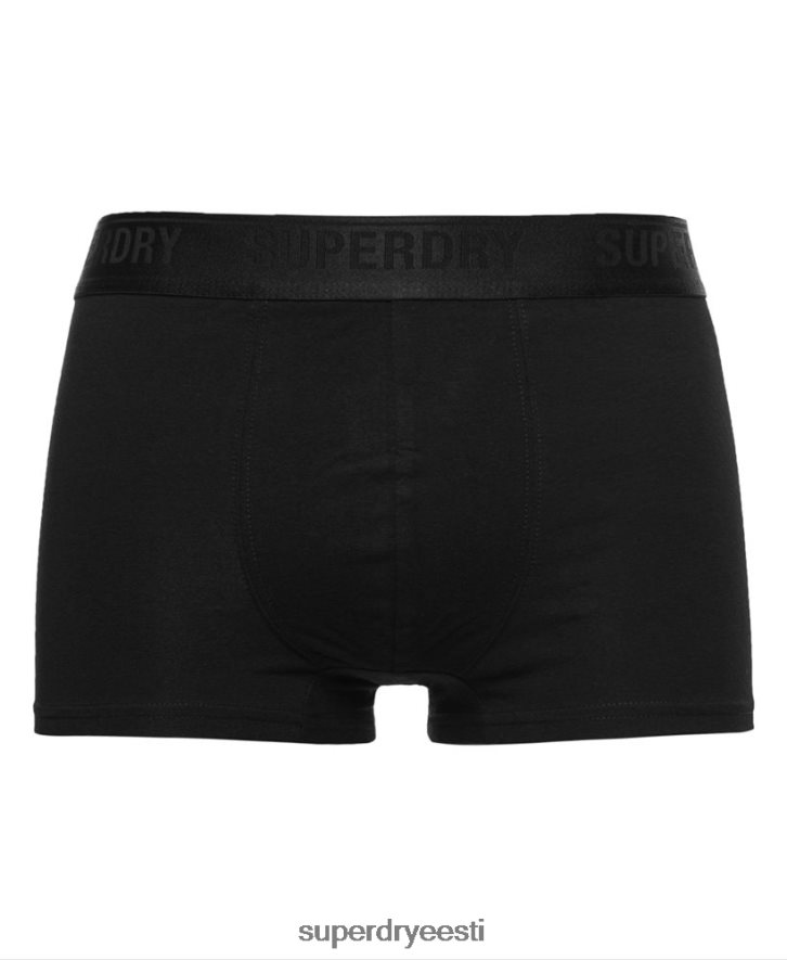 Superdry mehed orgaanilisest puuvillast pakiruumi kolmekordne pakk B2LT41772 Riietus must