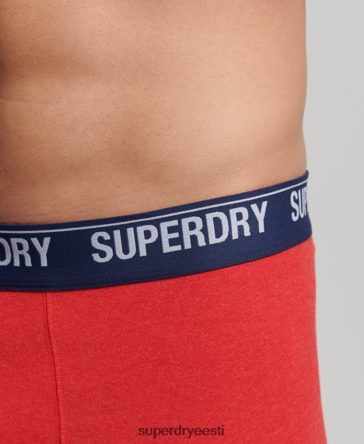 Superdry mehed orgaanilisest puuvillast pakiruumi multi topeltpakk B2LT41867 Riietus punane