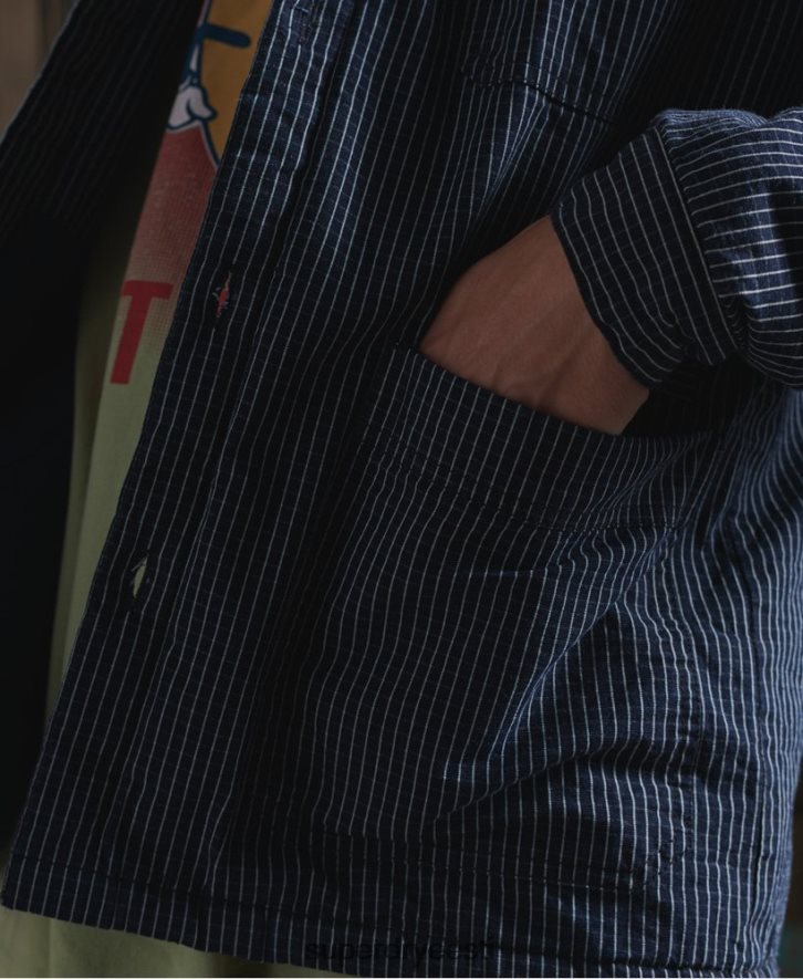 Superdry mehed Piiratud väljaanne kuivvoodriga artistjakk B2LT44724 Riietus sinine