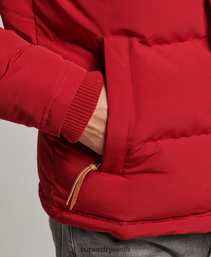 Superdry mehed everesti kapuutsiga puffjakk B2LT41135 Riietus punane