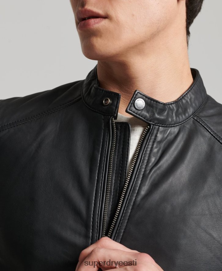 Superdry mehed hero kerge nahast võidusõitja jope B2LT44607 Riietus must