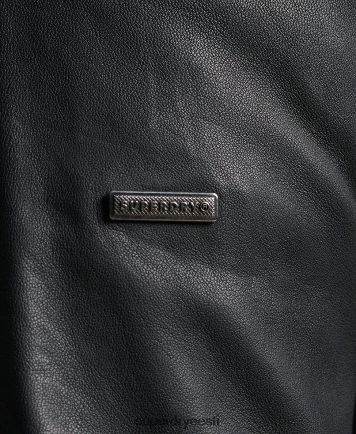 Superdry mehed hero kerge nahast võidusõitja jope B2LT44607 Riietus must
