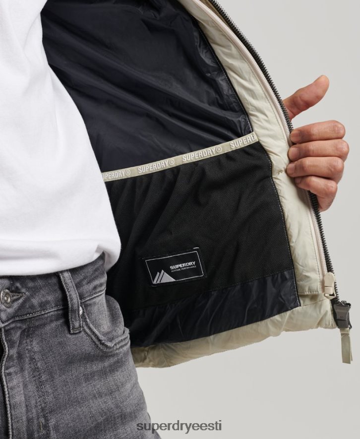 Superdry mehed kapuutsiga klassikaline puhvis jope B2LT4985 Riietus beež