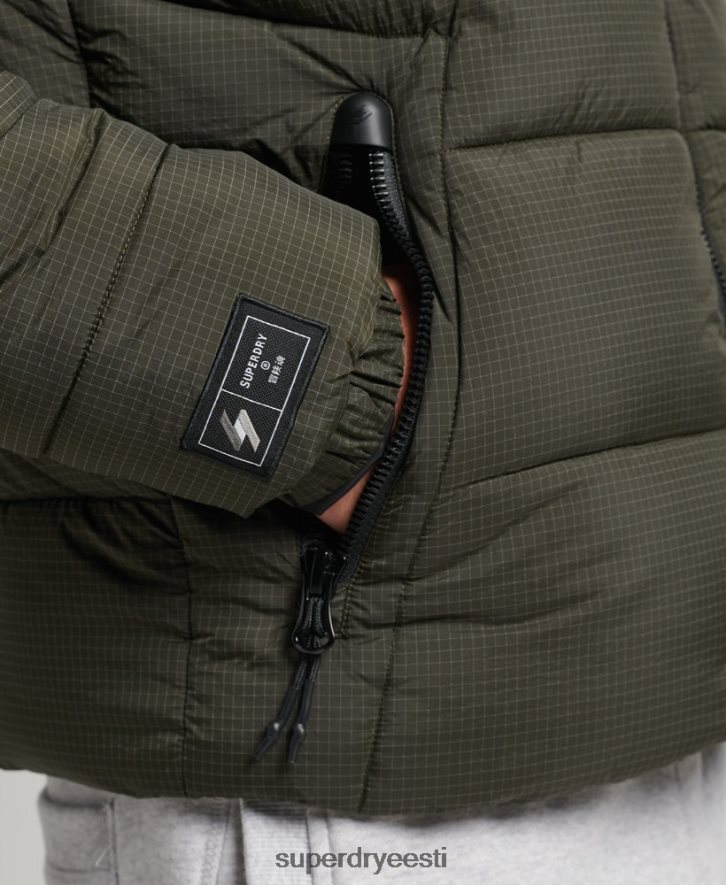 Superdry mehed kapuutsita spordijakk B2LT4956 Riietus roheline