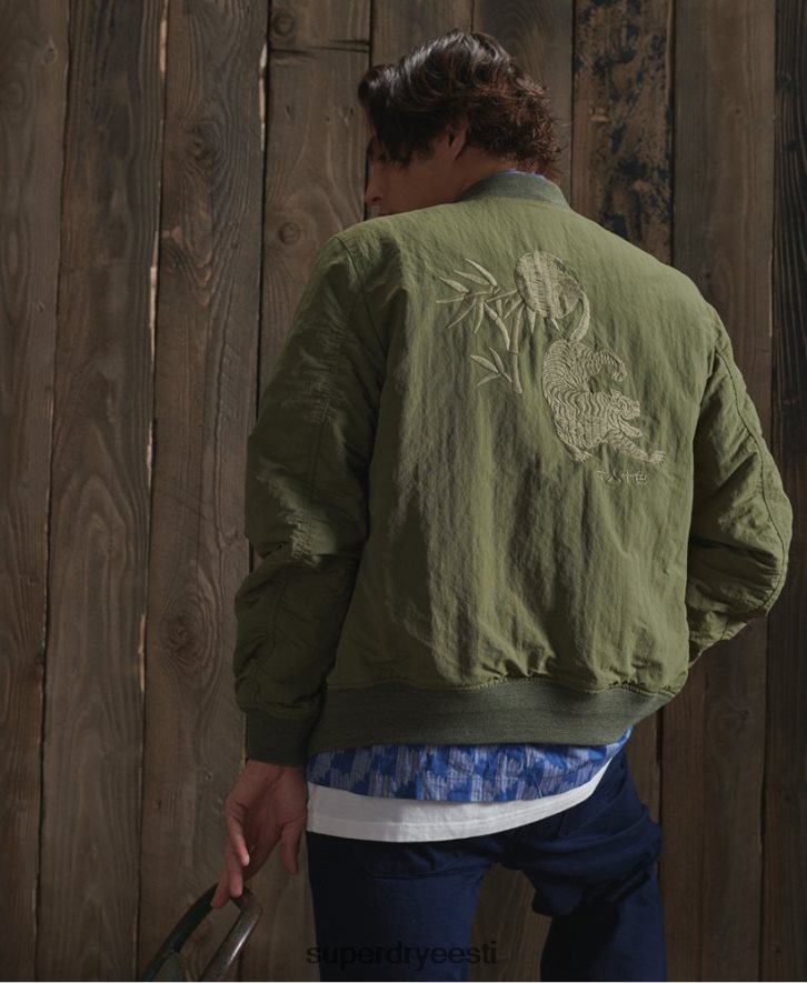 Superdry mehed limiteeritud väljaanne kuiv suveniirjope B2LT44772 Riietus khaki