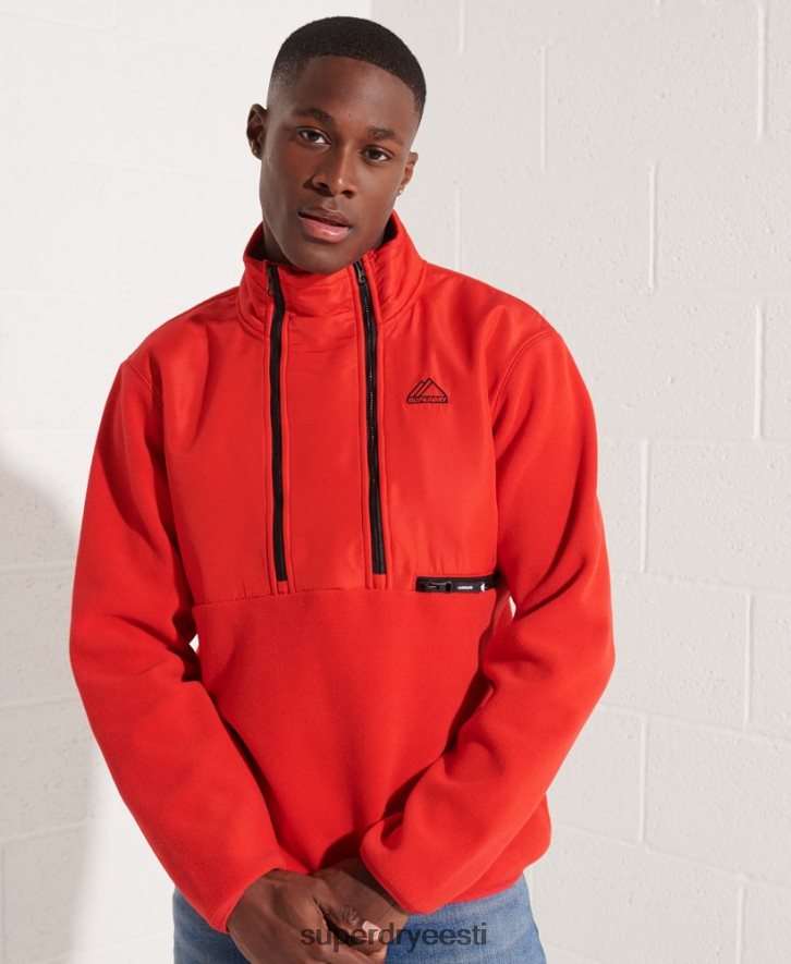 Superdry mehed mägispordi fliisist poollukuga jakk B2LT45199 Riietus punane