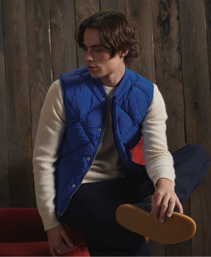 Superdry mehed piiratud väljalaskega kuivpardi udusulgede särk B2LT44766 Riietus sinine