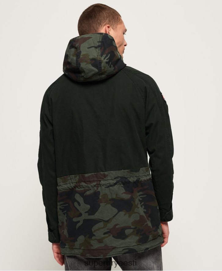 Superdry mehed rookie panther kõrgendatud parka jope B2LT41199 Riietus roheline