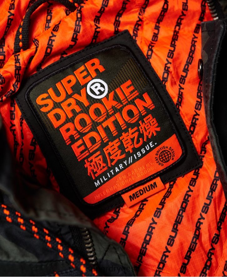 Superdry mehed rookie panther kõrgendatud parka jope B2LT41199 Riietus roheline