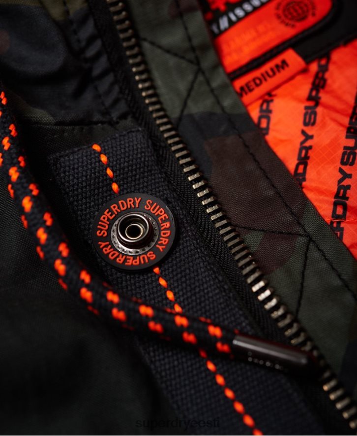 Superdry mehed rookie panther kõrgendatud parka jope B2LT41199 Riietus roheline