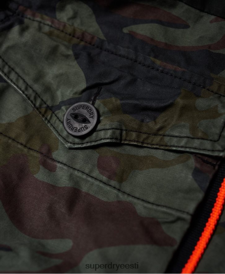 Superdry mehed rookie panther kõrgendatud parka jope B2LT41199 Riietus roheline