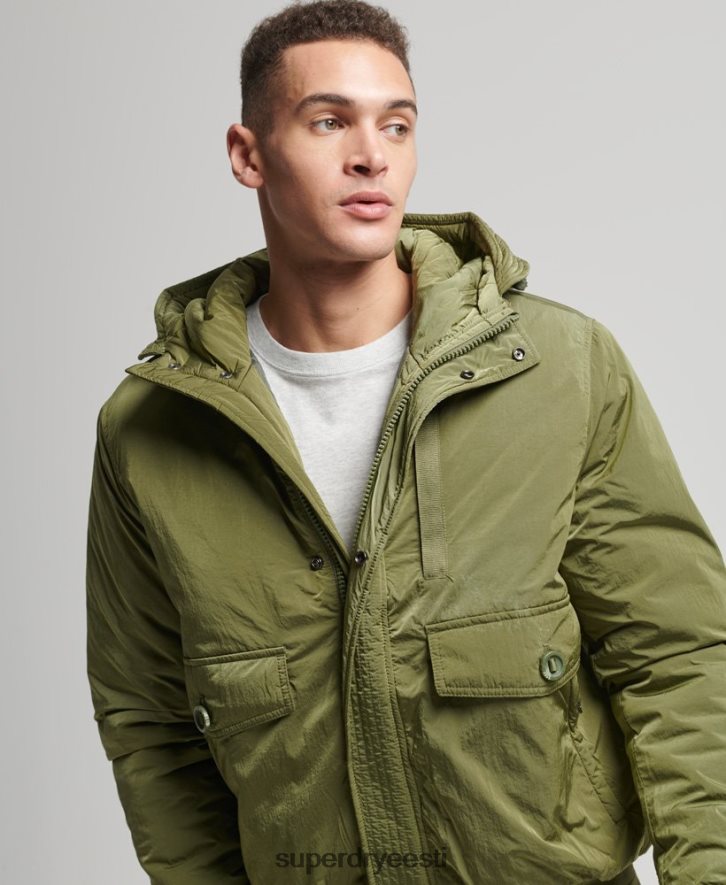 Superdry mehed sõjaväe everesti pommitaja jope B2LT44475 Riietus roheline