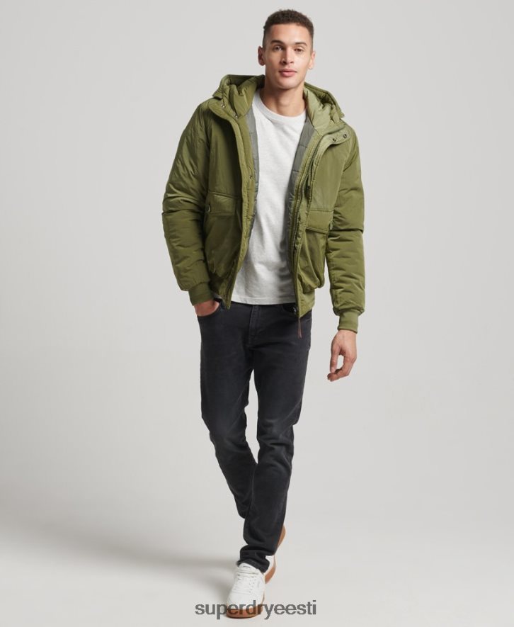 Superdry mehed sõjaväe everesti pommitaja jope B2LT44475 Riietus roheline