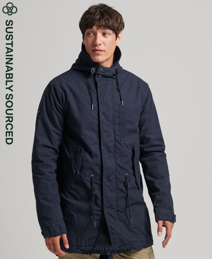 Superdry mehed sõjaväe kalasaba parka jope B2LT44482 Riietus merevägi