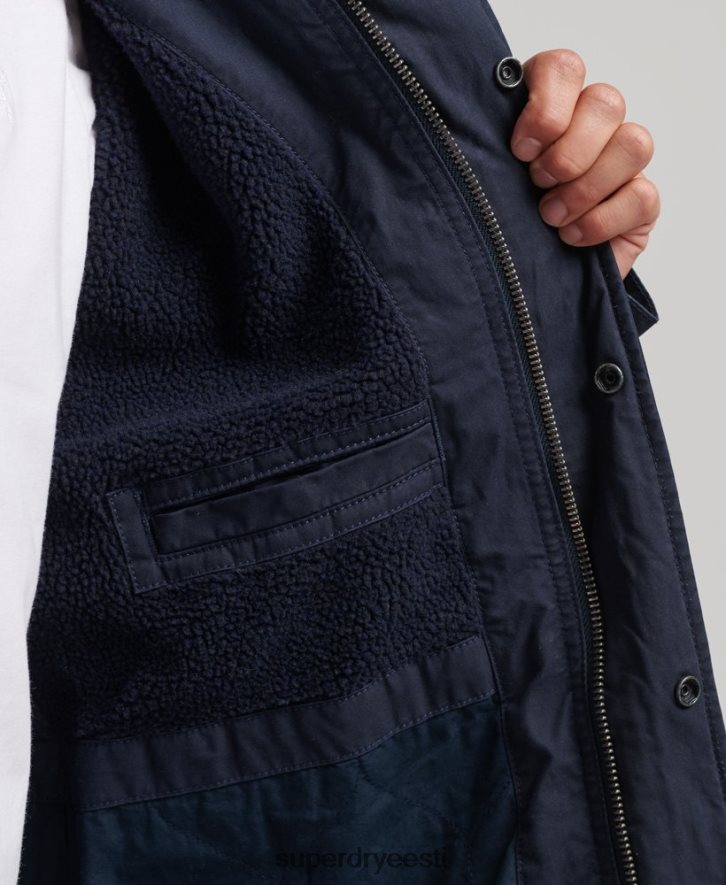 Superdry mehed sõjaväe kalasaba parka jope B2LT44482 Riietus merevägi