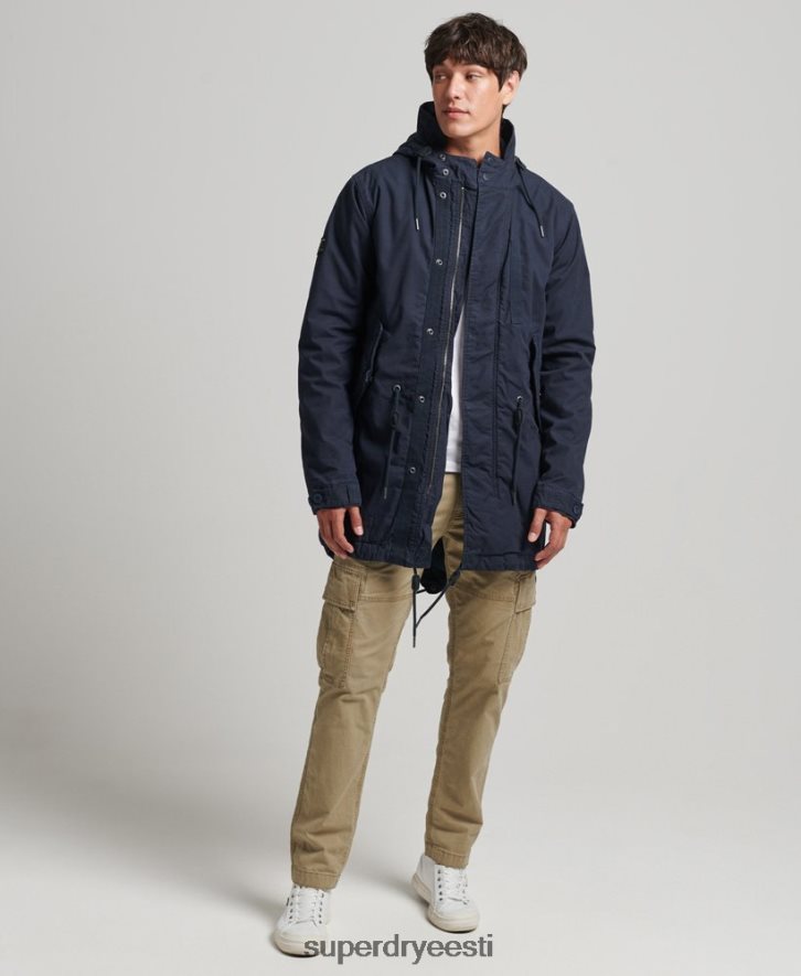 Superdry mehed sõjaväe kalasaba parka jope B2LT44482 Riietus merevägi
