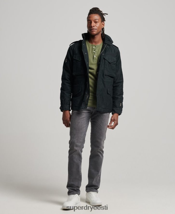 Superdry mehed sõjaväe m65 field borg voodriga jope B2LT44434 Riietus tumehall