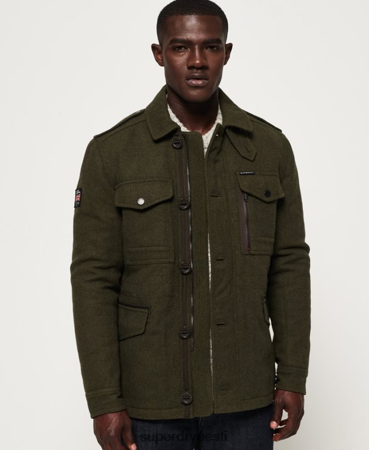 Superdry mehed tito nelja taskuga villane jope B2LT41203 Riietus roheline