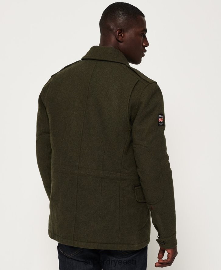 Superdry mehed tito nelja taskuga villane jope B2LT41203 Riietus roheline