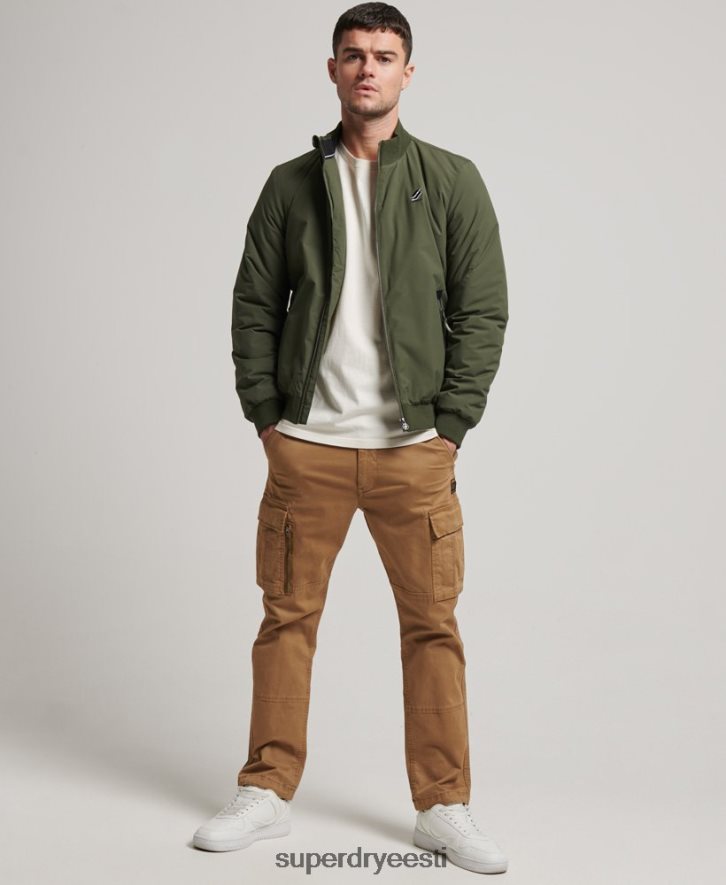 Superdry mehed treeniv harringtoni jope B2LT4925 Riietus khaki