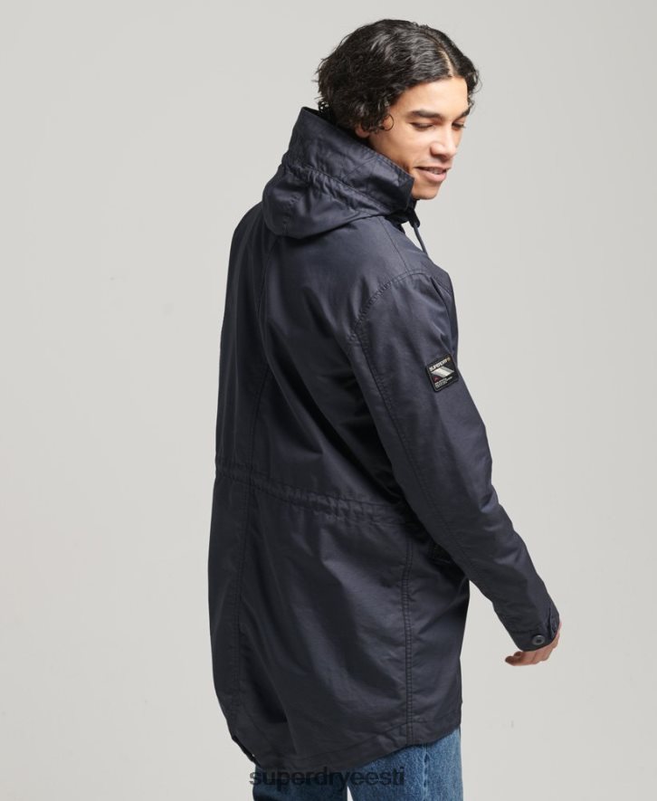 Superdry mehed vanaaegne sõjaväe fishatil parkjakk B2LT44715 Riietus sinine