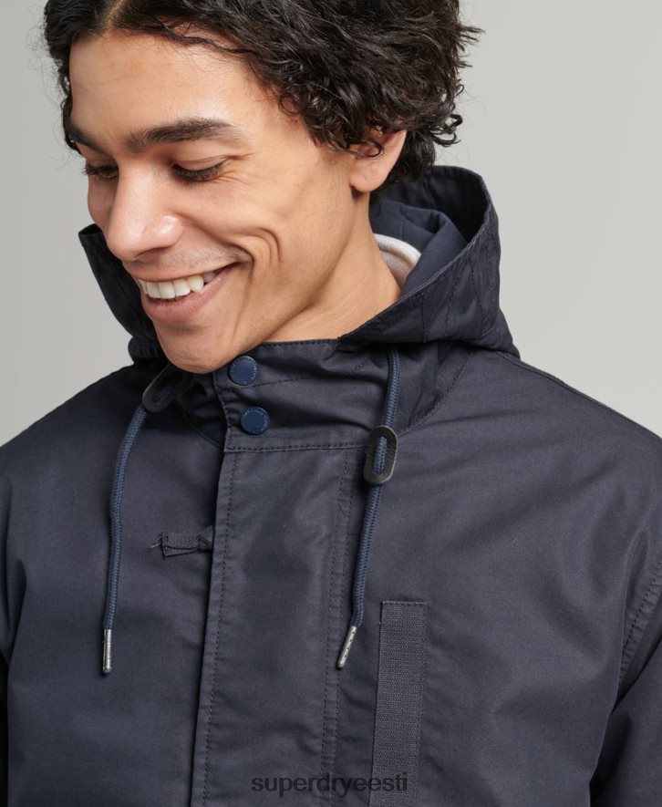 Superdry mehed vanaaegne sõjaväe fishatil parkjakk B2LT44715 Riietus sinine