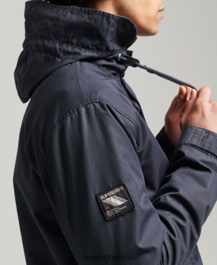 Superdry mehed vanaaegne sõjaväe fishatil parkjakk B2LT44715 Riietus sinine