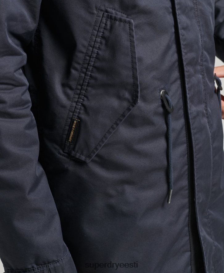 Superdry mehed vanaaegne sõjaväe fishatil parkjakk B2LT44715 Riietus sinine