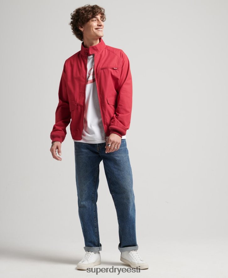 Superdry mehed vintage kollegiaalne harringtoni jope B2LT44466 Riietus punane