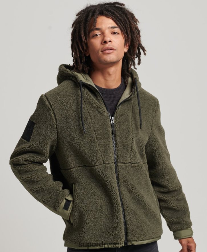 Superdry mehed xpd hübriid borg jope B2LT45005 Riietus khaki