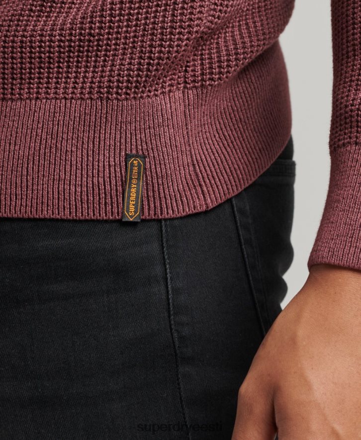 Superdry mehed akadeemia värvitud tekstuuriga hüppaja B2LT41348 Riietus punane