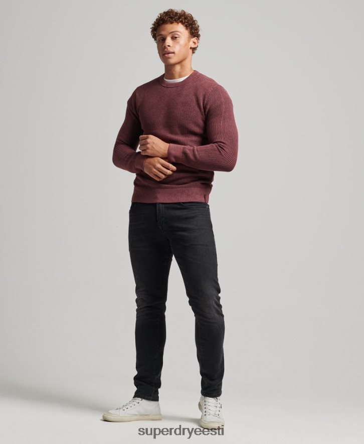 Superdry mehed akadeemia värvitud tekstuuriga hüppaja B2LT41348 Riietus punane