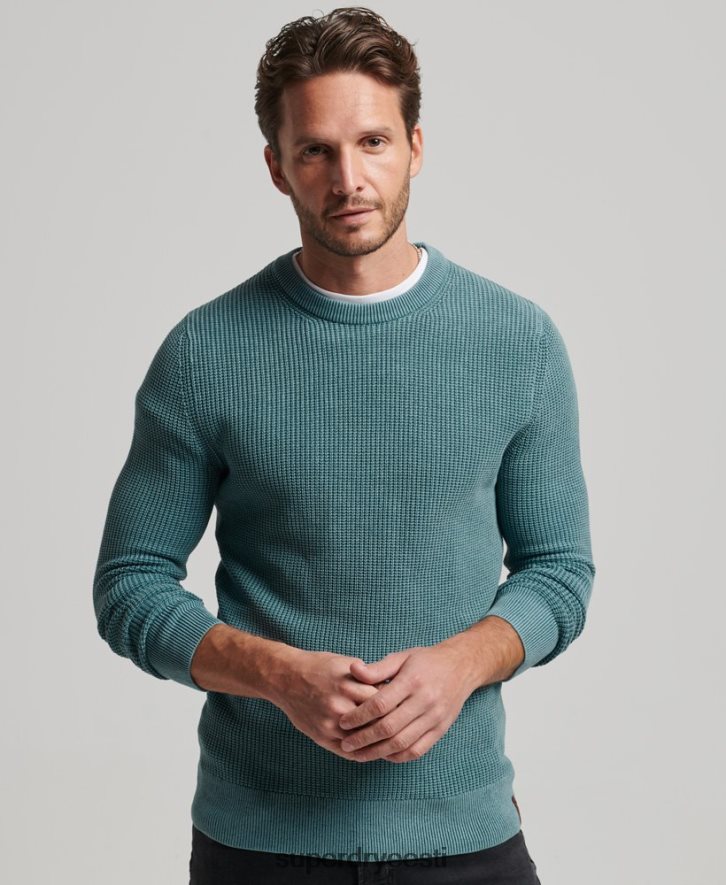 Superdry mehed akadeemia värvitud tekstuuriga hüppaja B2LT41349 Riietus sinine