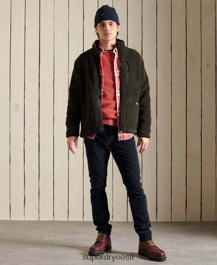 Superdry mehed akadeemia värvitud tekstuuriga hüppaja B2LT45300 Riietus punane