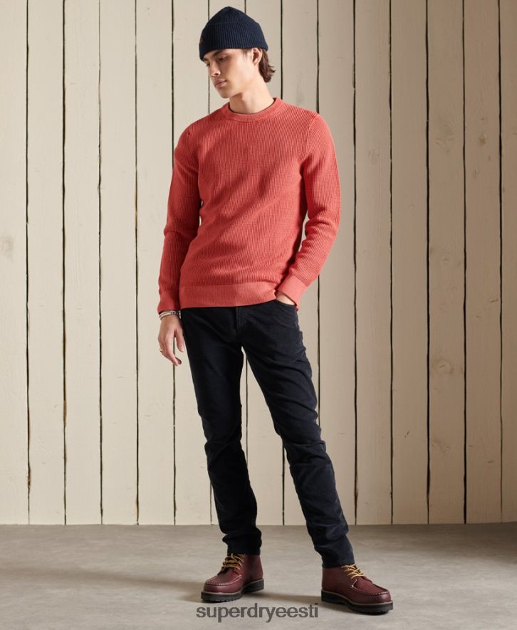 Superdry mehed akadeemia värvitud tekstuuriga hüppaja B2LT45300 Riietus punane