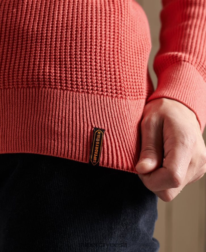 Superdry mehed akadeemia värvitud tekstuuriga hüppaja B2LT45300 Riietus punane