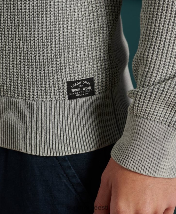 Superdry mehed akadeemia värvitud tekstuuriga meeskonna hüppaja B2LT45296 Riietus hall