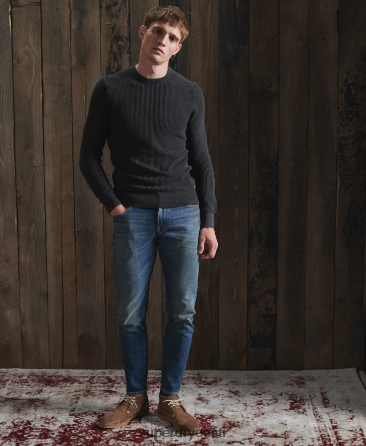 Superdry mehed akadeemia värvitud tekstuuriga meeskonna hüppaja B2LT45336 Riietus must