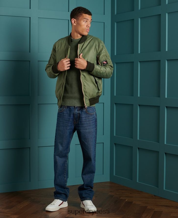 Superdry mehed akadeemia värvitud tekstuuriga meeskonna hüppaja B2LT45346 Riietus roheline