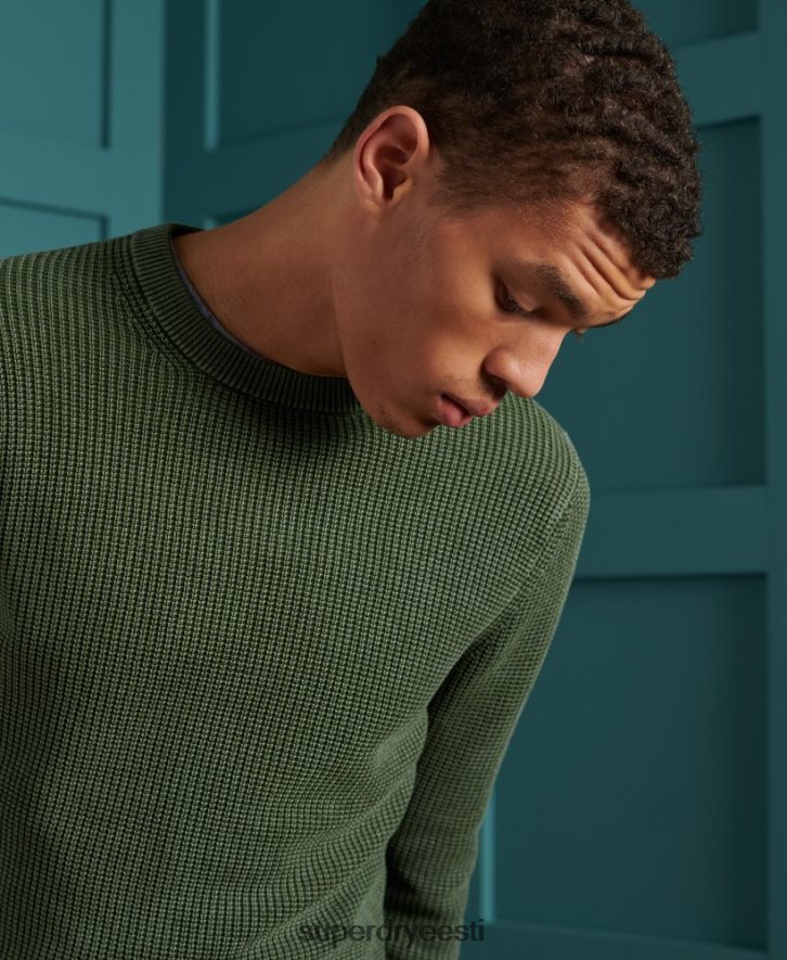 Superdry mehed akadeemia värvitud tekstuuriga meeskonna hüppaja B2LT45346 Riietus roheline