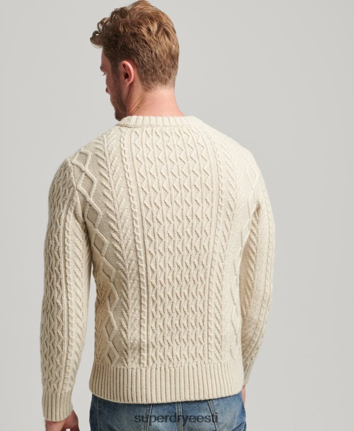 Superdry mehed jacob kaabli meeskonna hüppaja B2LT45255 Riietus kreem