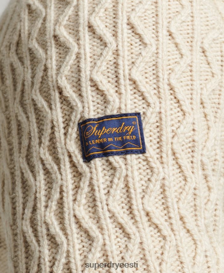 Superdry mehed jacob kaabli meeskonna hüppaja B2LT45255 Riietus kreem