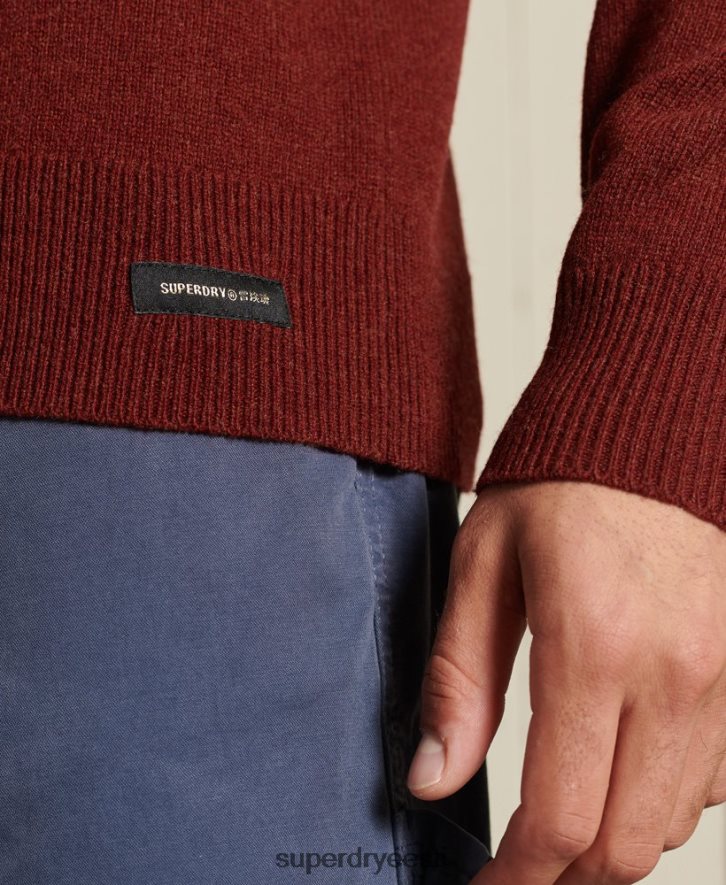 Superdry mehed lambavillane kerge meeskonnaga hüppaja B2LT45282 Riietus punane