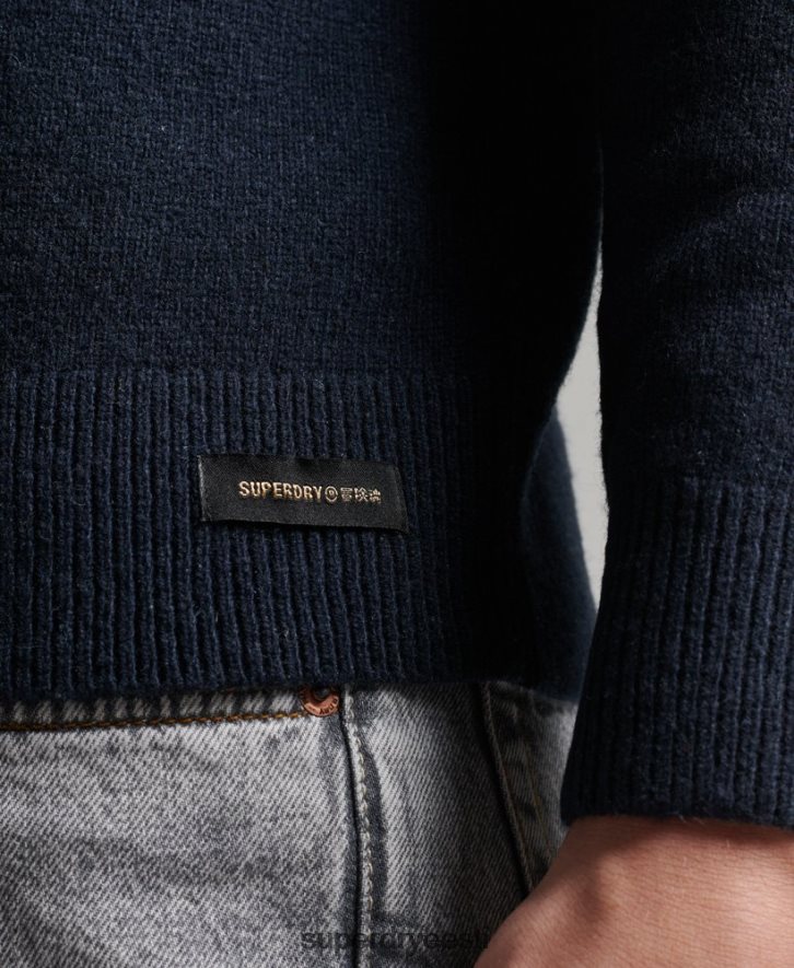 Superdry mehed lambavillast meeskonna hüppaja B2LT45279 Riietus merevägi