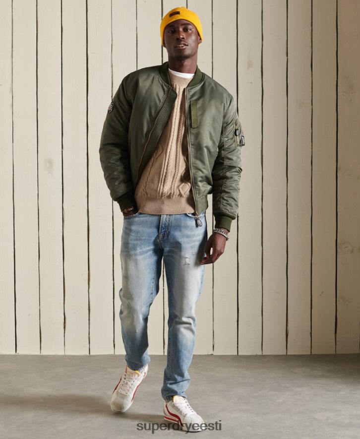 Superdry mehed lapiline kaabli meeskonna hüppaja B2LT45313 Riietus kreem