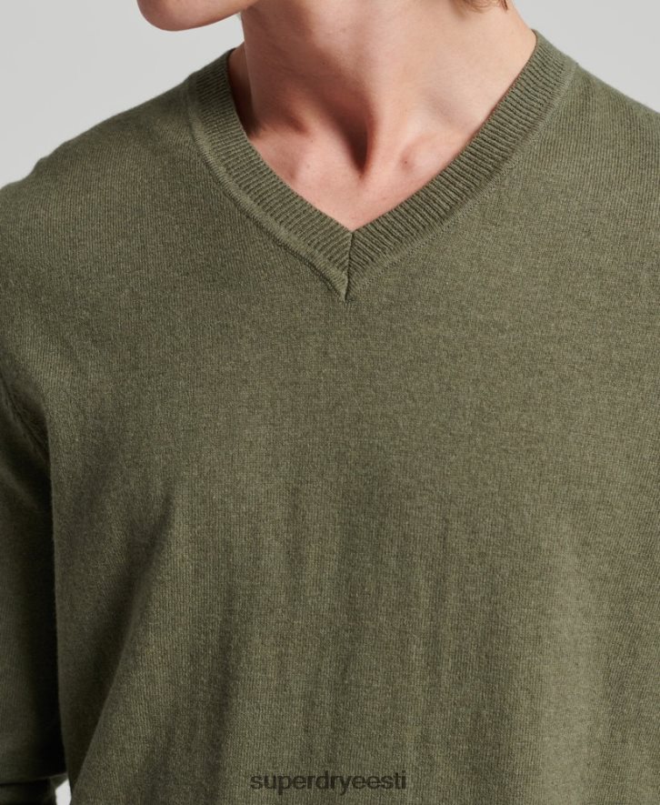 Superdry mehed orgaanilisest puuvillast vintage kašmiirisegu kampsun B2LT45333 Riietus roheline