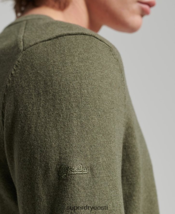 Superdry mehed orgaanilisest puuvillast vintage kašmiirisegu kampsun B2LT45333 Riietus roheline