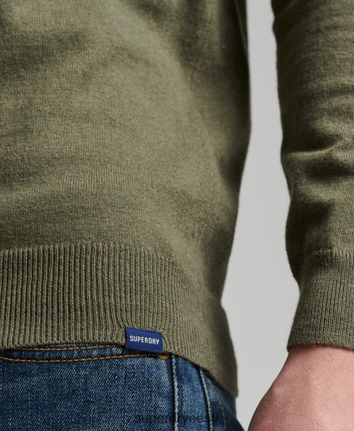 Superdry mehed orgaanilisest puuvillast vintage kašmiirisegu kampsun B2LT45333 Riietus roheline